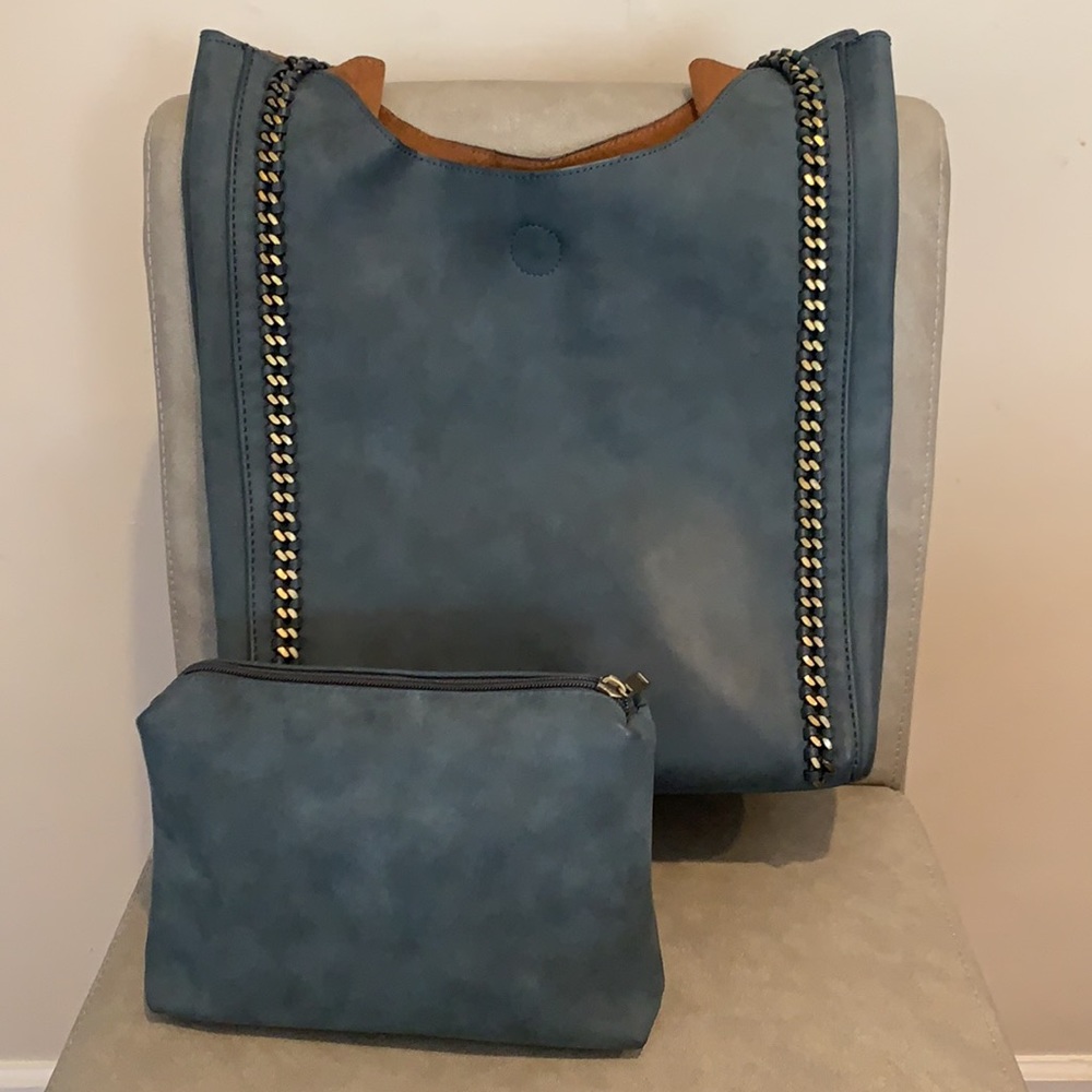 Street Level Suede Leather Slouchy Hobo Large Shoulder Bag